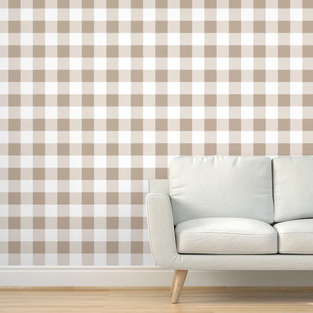 Little Nest Buffalo Small Scale Peel and Stick Wallpaper - Beige product