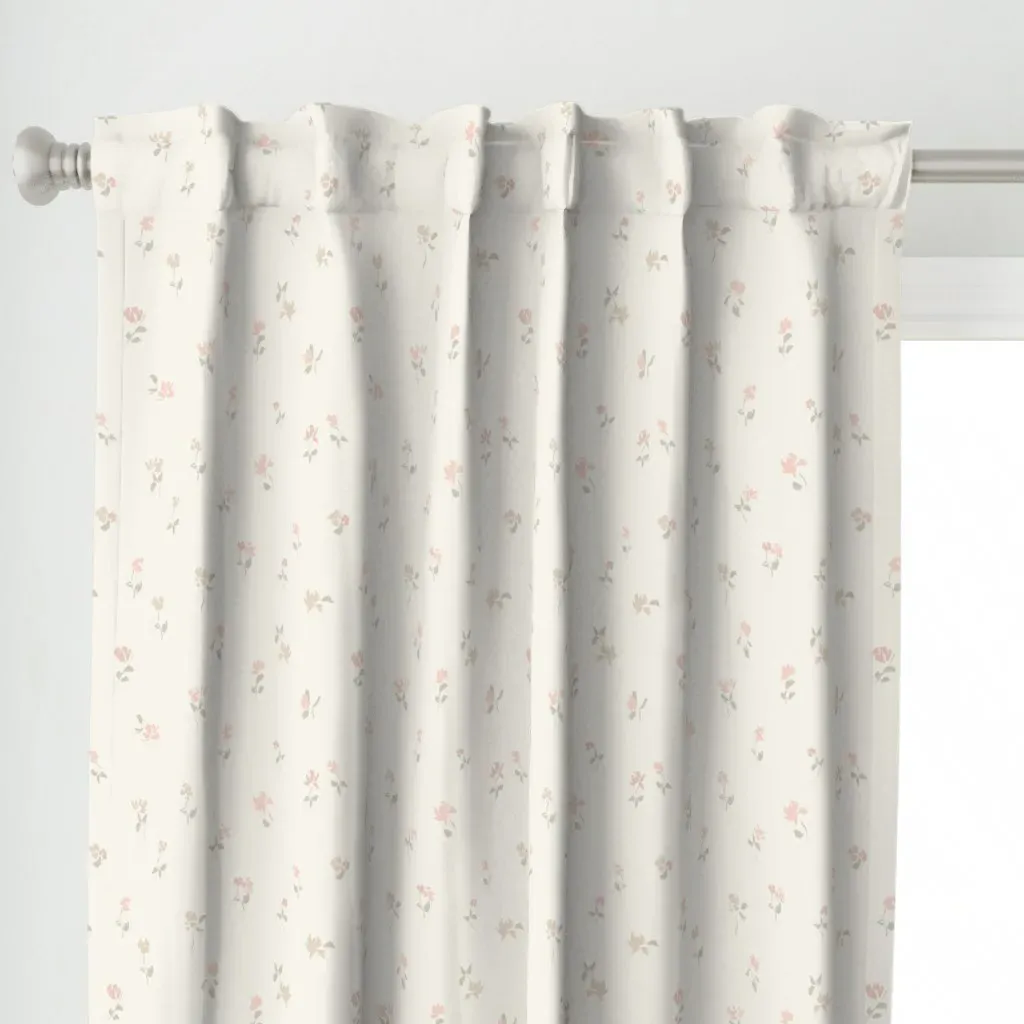 Little Roses Small Curtain Panel - Pink alternate view