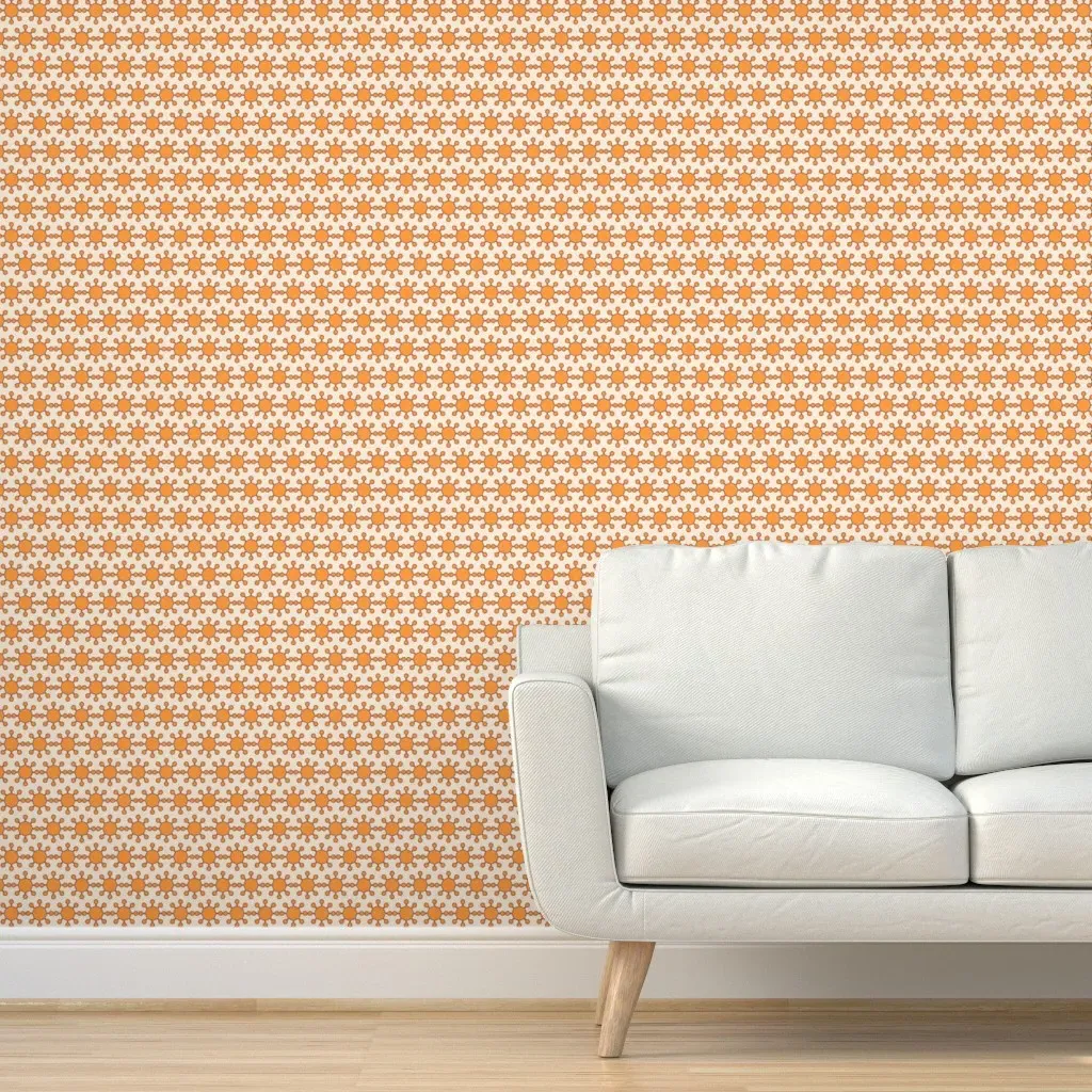 Little Suns Sol Peel and Stick Wallpaper - Coral, Cream product