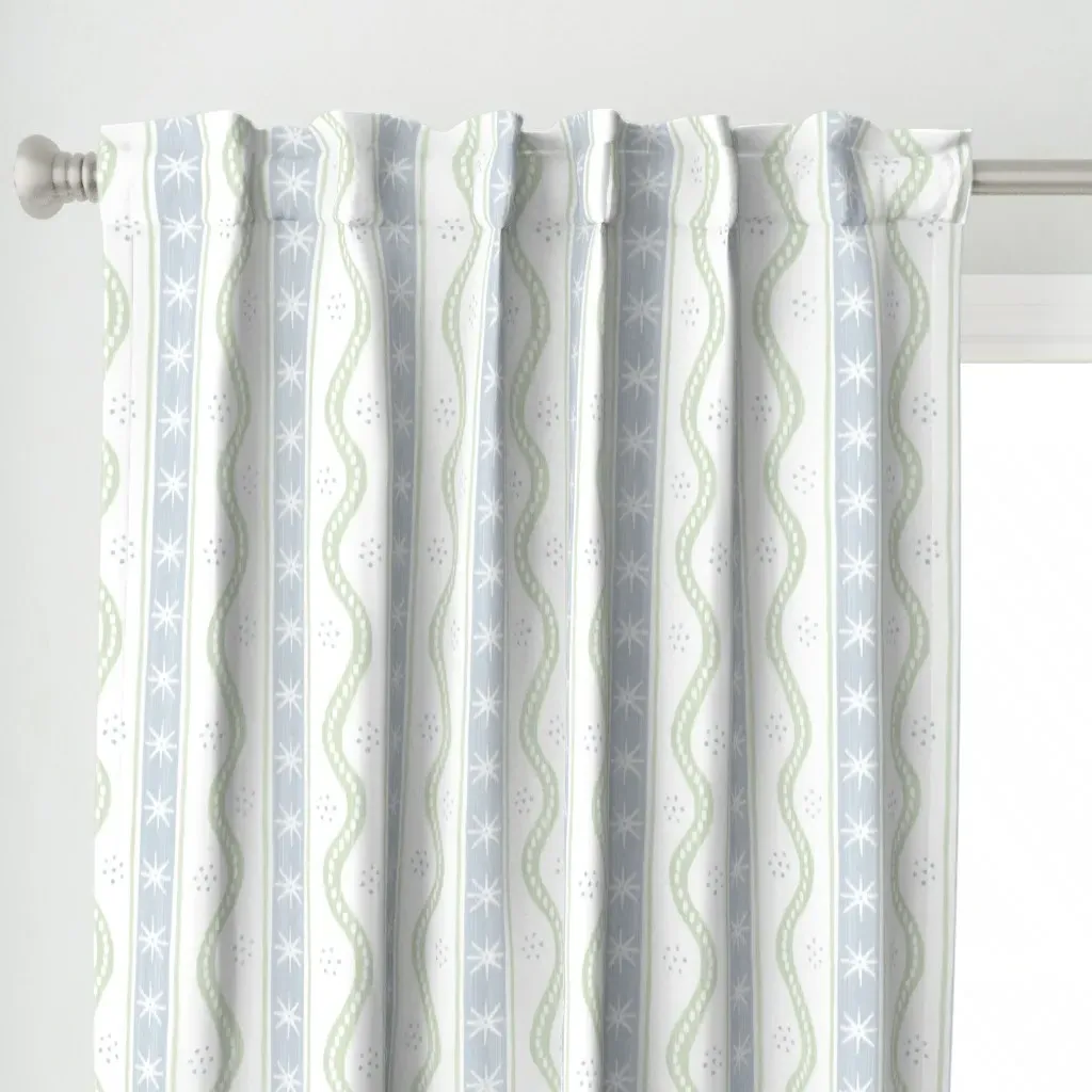 Livia Version 2 Curtain Panel - Blue alternate view
