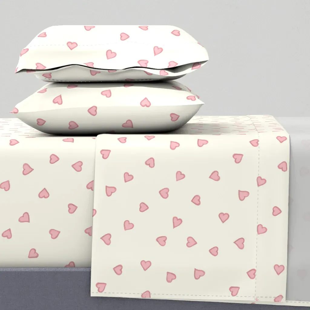 Lizzy Hearts Queen Size Sheet Set - Pink product