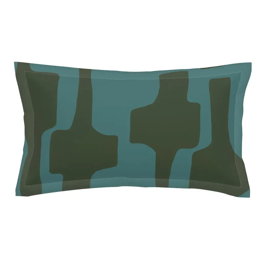 Loden Green On Teal Blue Green King Pillow Sham - Olive Green product