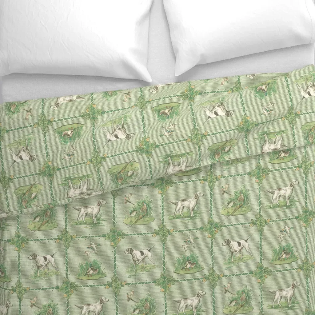 Lodge Dogs Duvet Cover - Pale Green alternate view