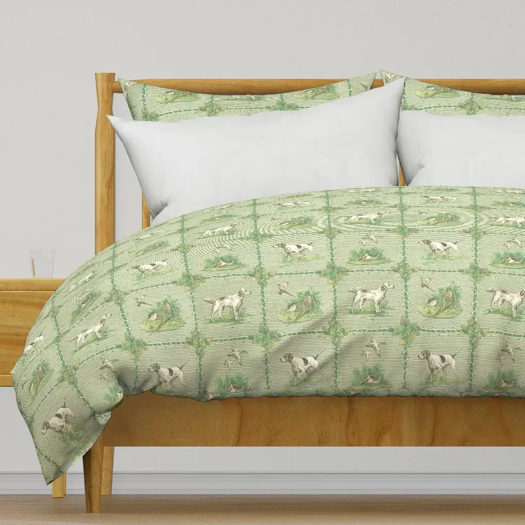 Lodge Dogs Duvet Cover - Pale Green product