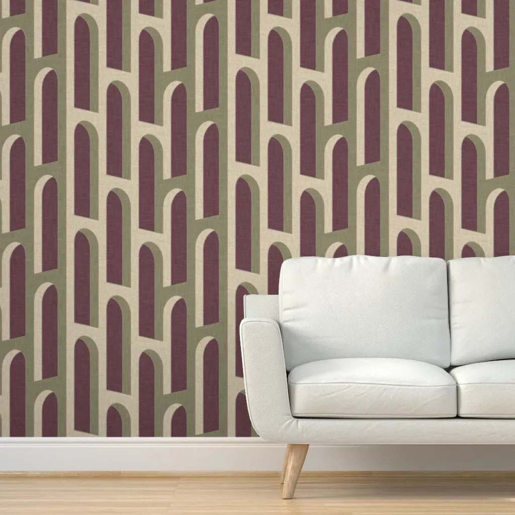 Loggia Chianti Peel and Stick Wallpaper - Burgundy product