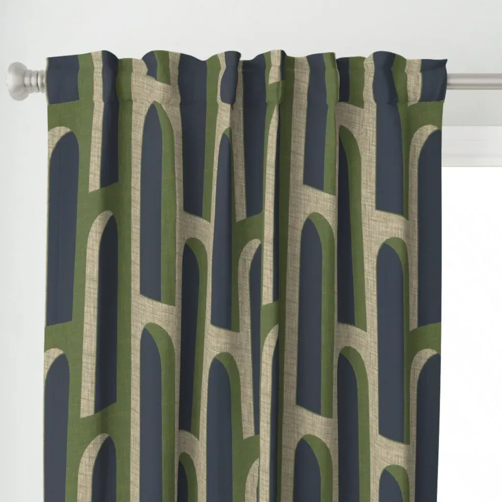 Loggia Verde Curtain Panel - Olive Green alternate view