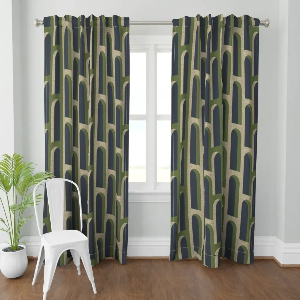 Loggia Verde Curtain Panel - Olive Green product