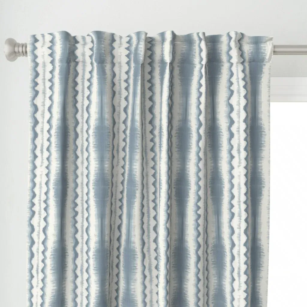 Loire Loom Curtain Panel - Dusty Blue alternate view