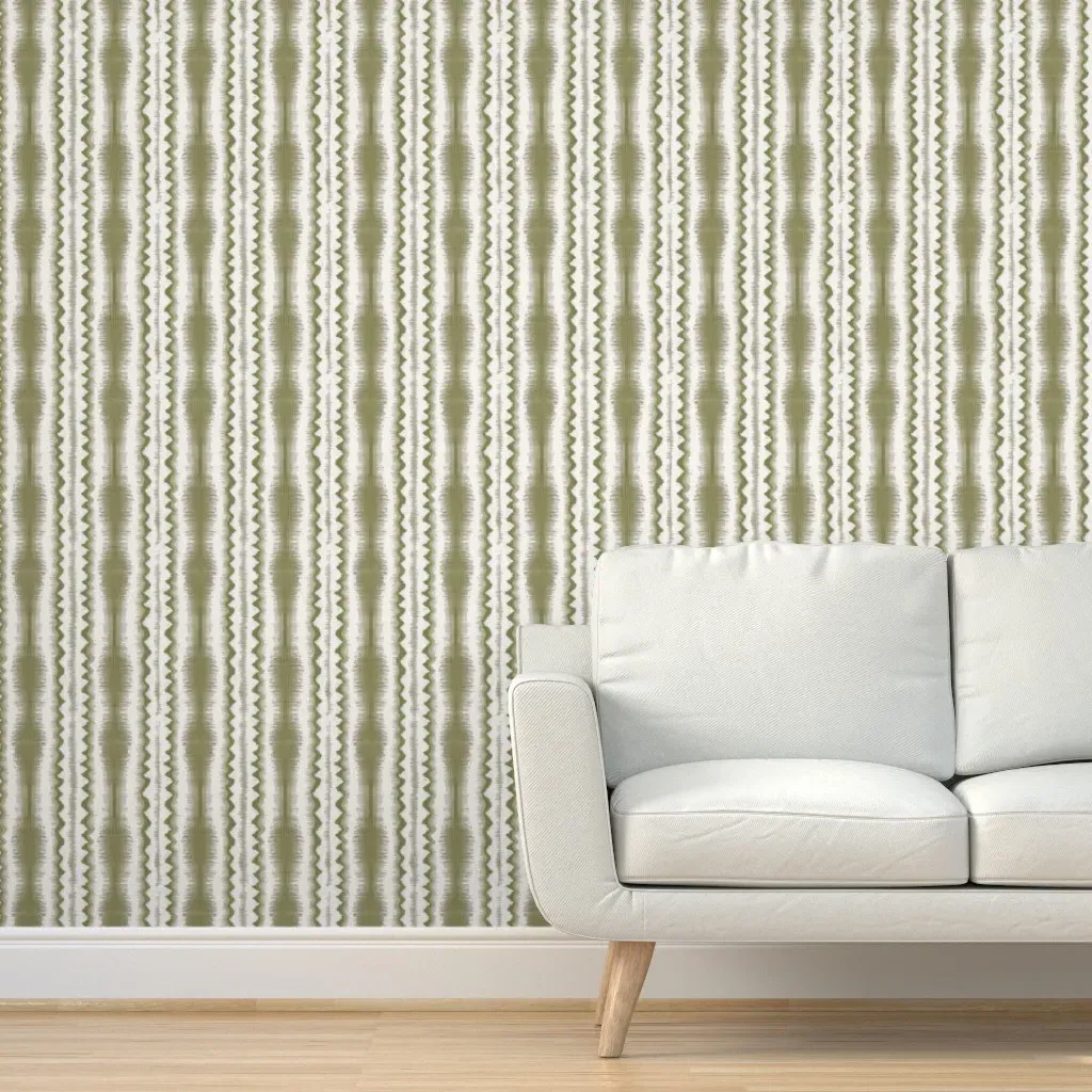 Loire Loom Peel and Stick Wallpaper - Olive Green product