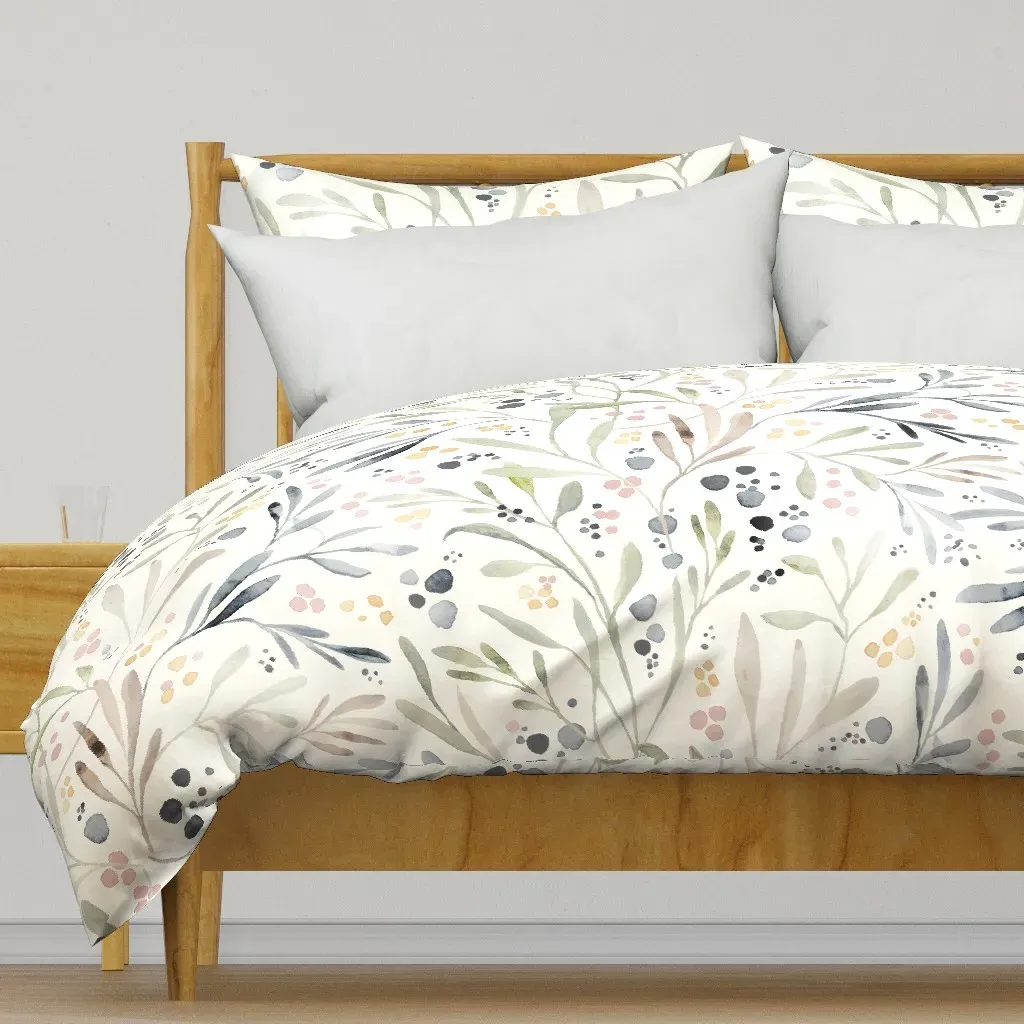 Long Leaves Jumbo Duvet Cover - Sage Green product