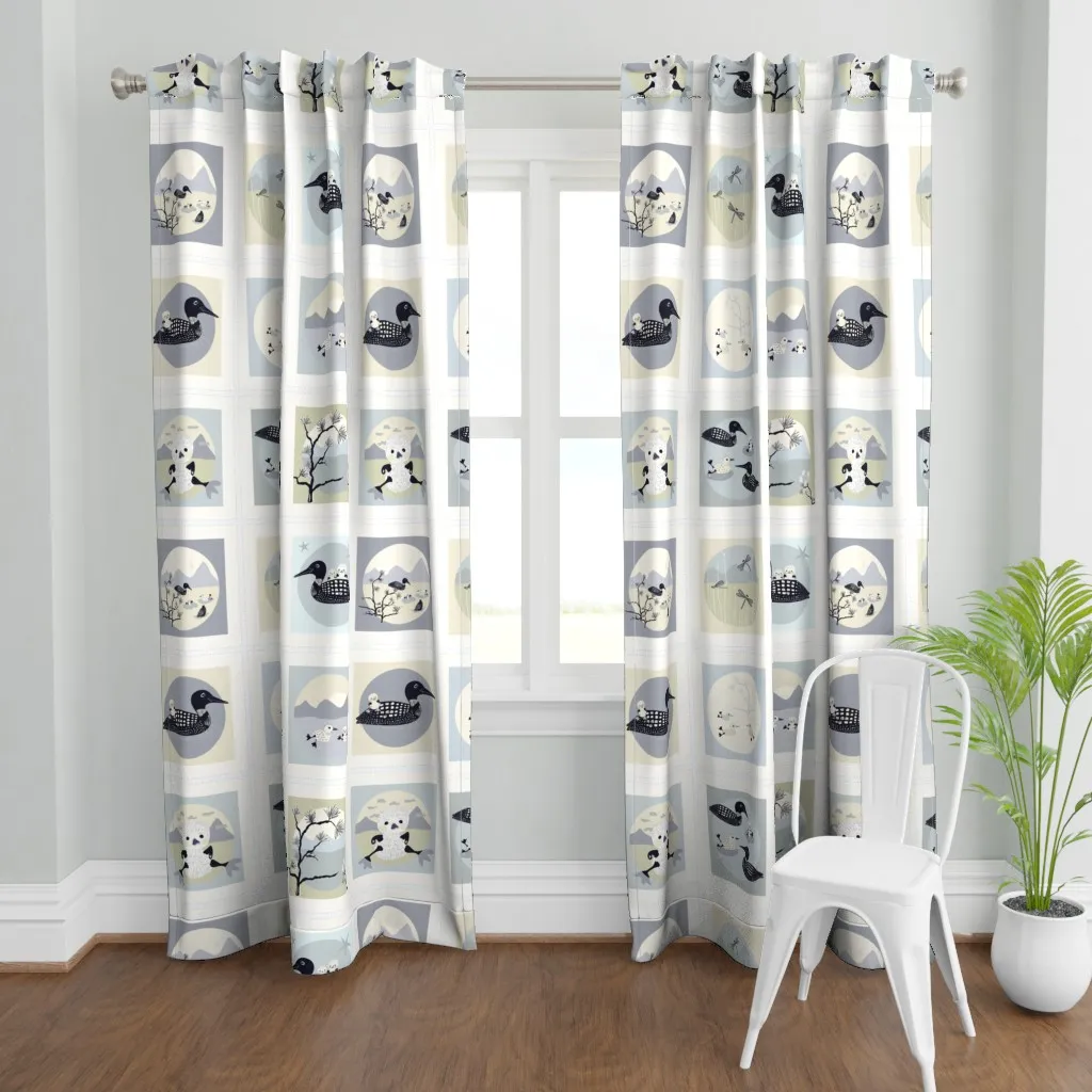Loon Island Canvas Curtain Panel - Blue-Gray product