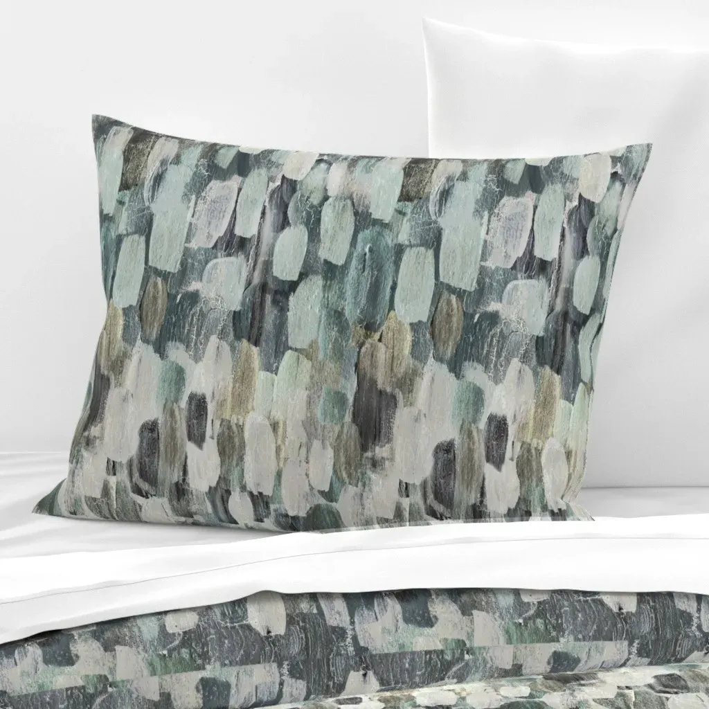 Loose Brush Strokes Standard Cushion Cover - Dusty Green, Cotton Sateen product