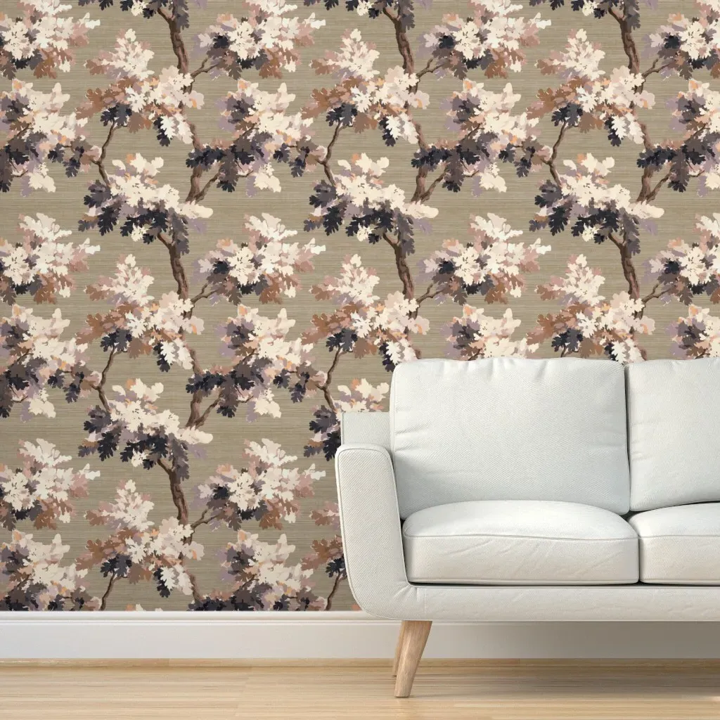 Lorenzo Autumn Peel and Stick Wallpaper - Mocha, Faux Linen product