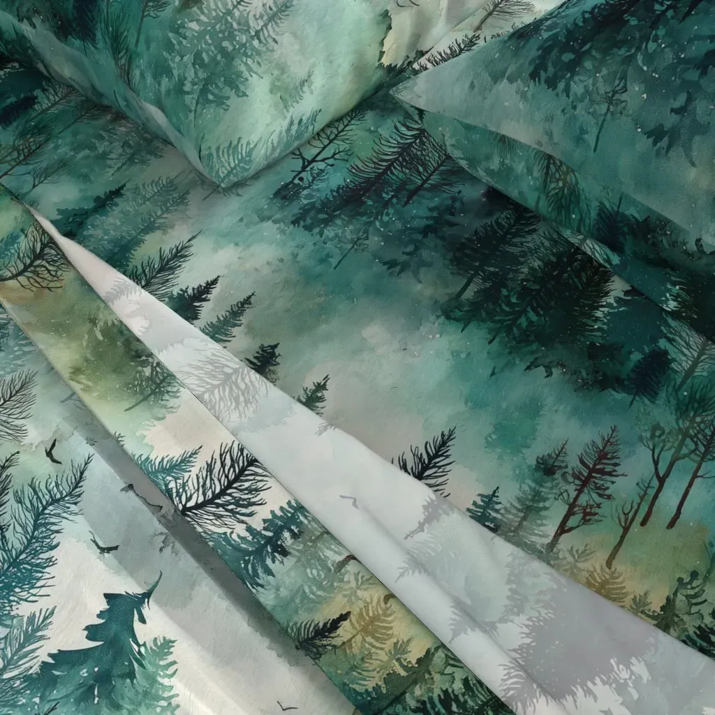 Lost In The Moody Misty Mountains Queen Sheet Set - Green alternate view