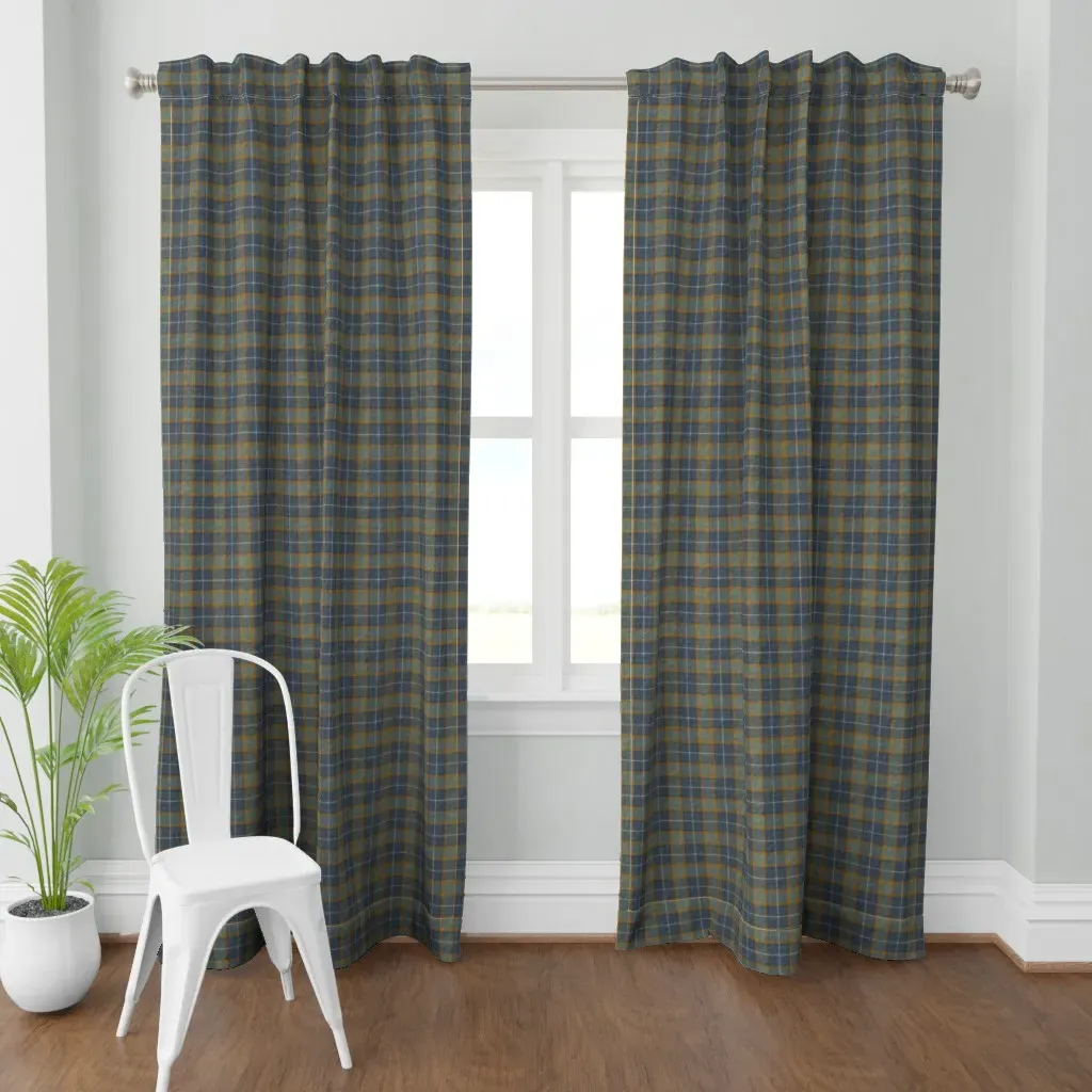 Lost River Jacquard Plaid Curtain Panel - Blue Gray product