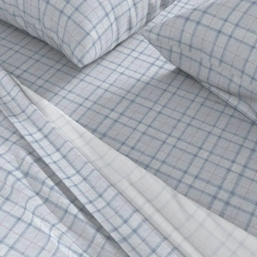 Lost River Jacquard Plaid Small King Sheet Set - Light Blue alternate view
