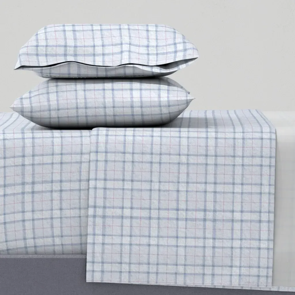 Lost River Jacquard Plaid Small King Sheet Set - Light Blue product