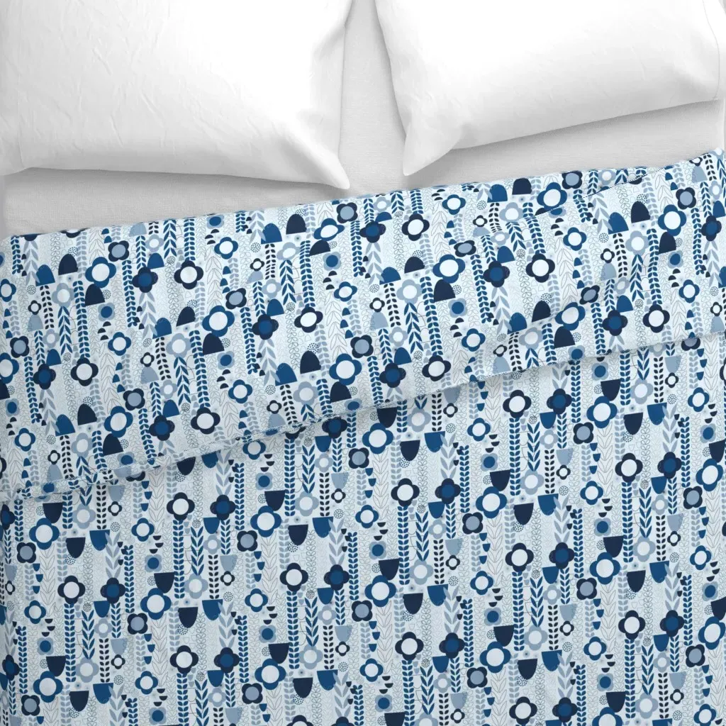 Lotta's Garden Blues Duvet Cover - Dark Blue alternate view