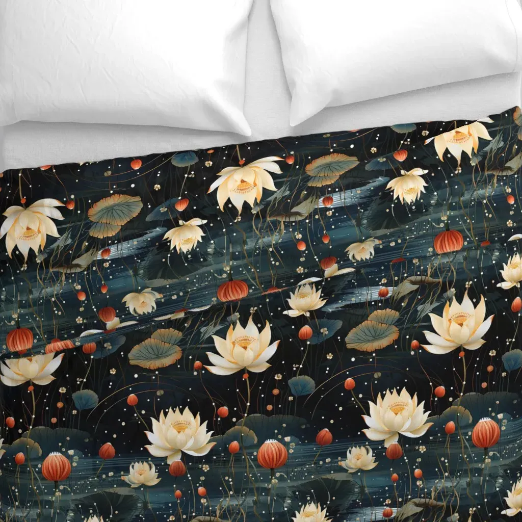Lotus Duvet Cover - Cream alternate view