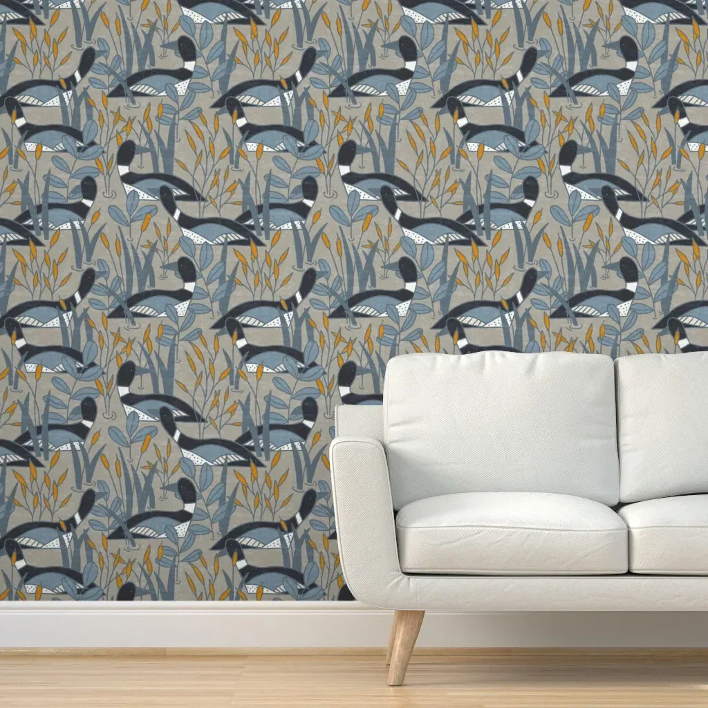 Louie Peel and Stick Wallpaper - Tan and Blue product