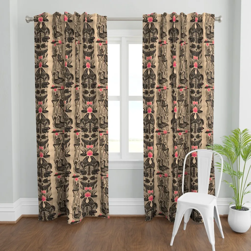 Louisiana Bullfrog Fete Curtain Panel - Black product