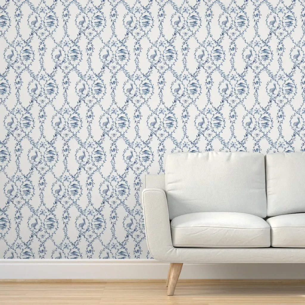 Louisiana Toile Large Peel and Stick Wallpaper - Blue product