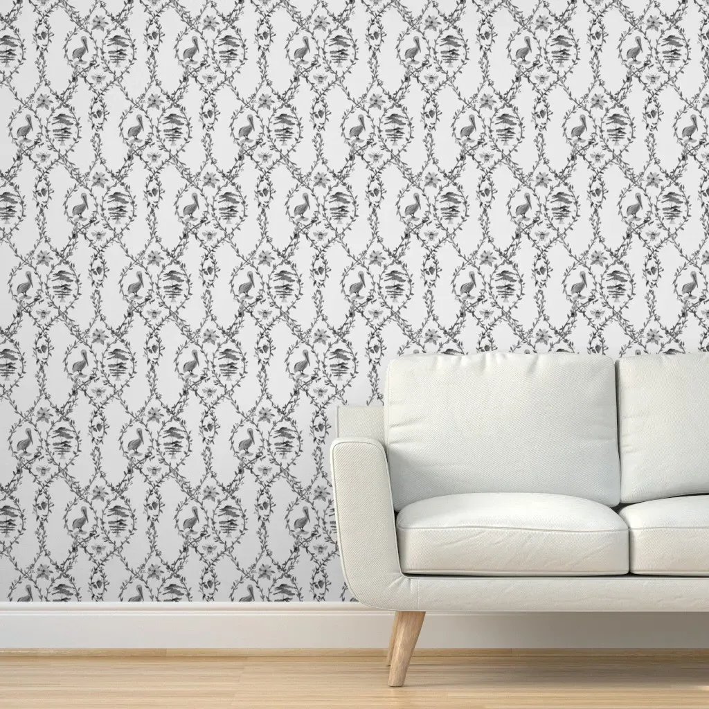 Louisiana Toile Peel and Stick Wallpaper - Charcoal product