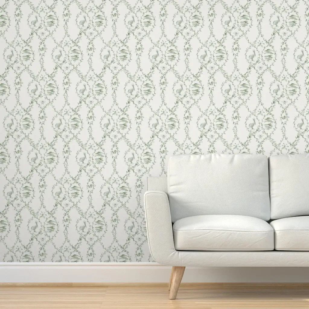 Louisiana Toile Peel and Stick Wallpaper - Sage Green product