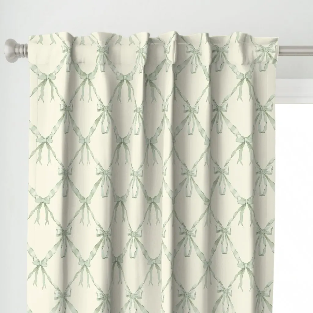 Lovanna Ribbon Small Curtain Panel - Sage Green alternate view