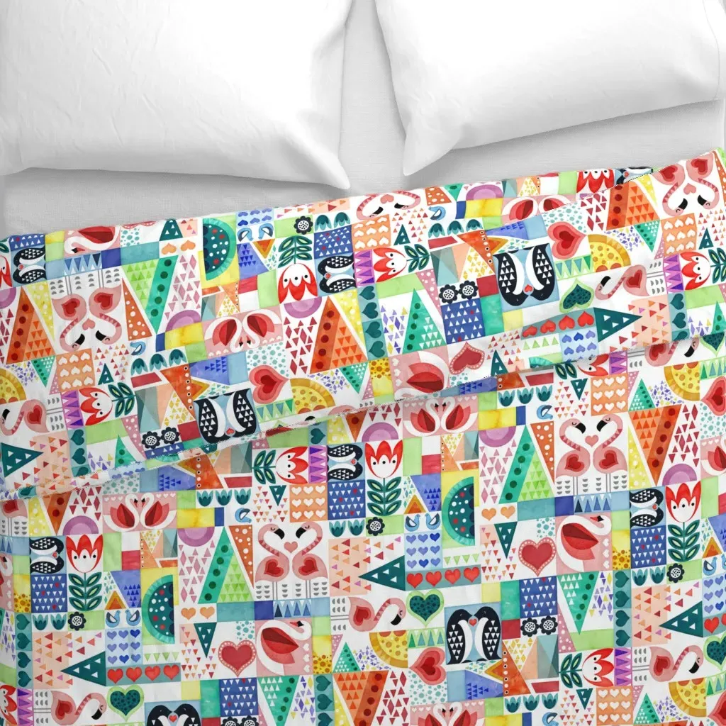 Love Birds Duvet Cover - Pink alternate view