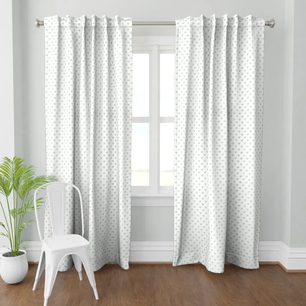 Love Hearts Curtain Panel - Sage Green product