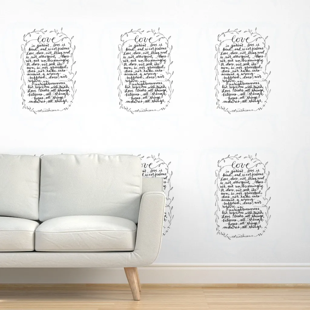 Love Is Patient Love Is Kind Peel and Stick Wallpaper - Black product