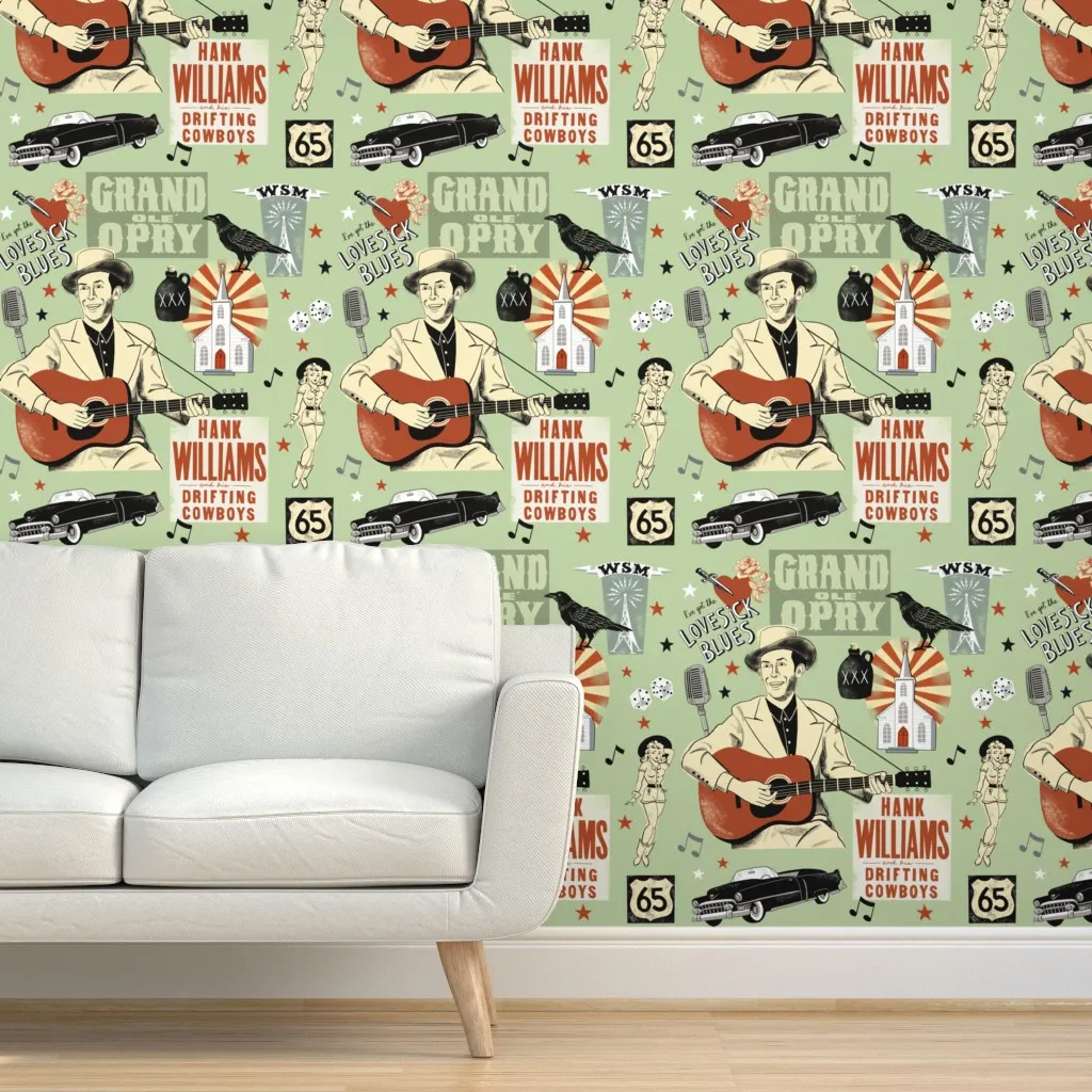 Lovesick Blues Peel and Stick Wallpaper - Yellow, Gray product