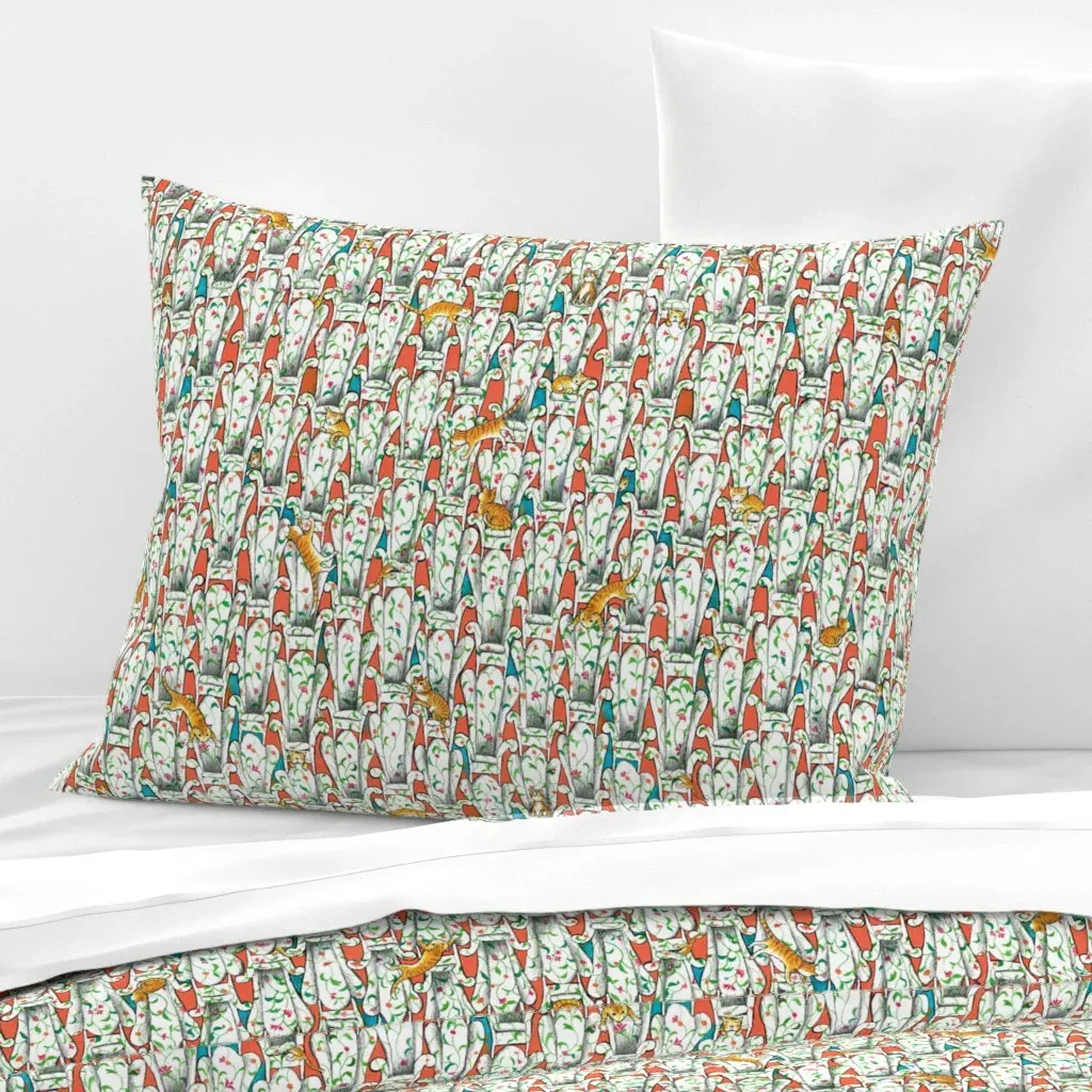 Lovewright Endpaper Wide Cotton Sateen Standard Knife Edge Pillow - White product