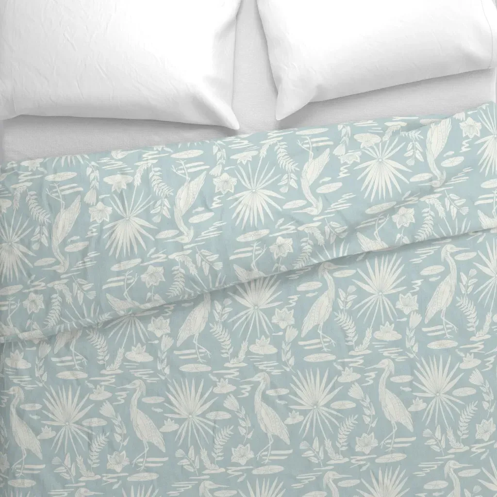 Lowcountry Egret Large Duvet Cover - Light Blue alternate view
