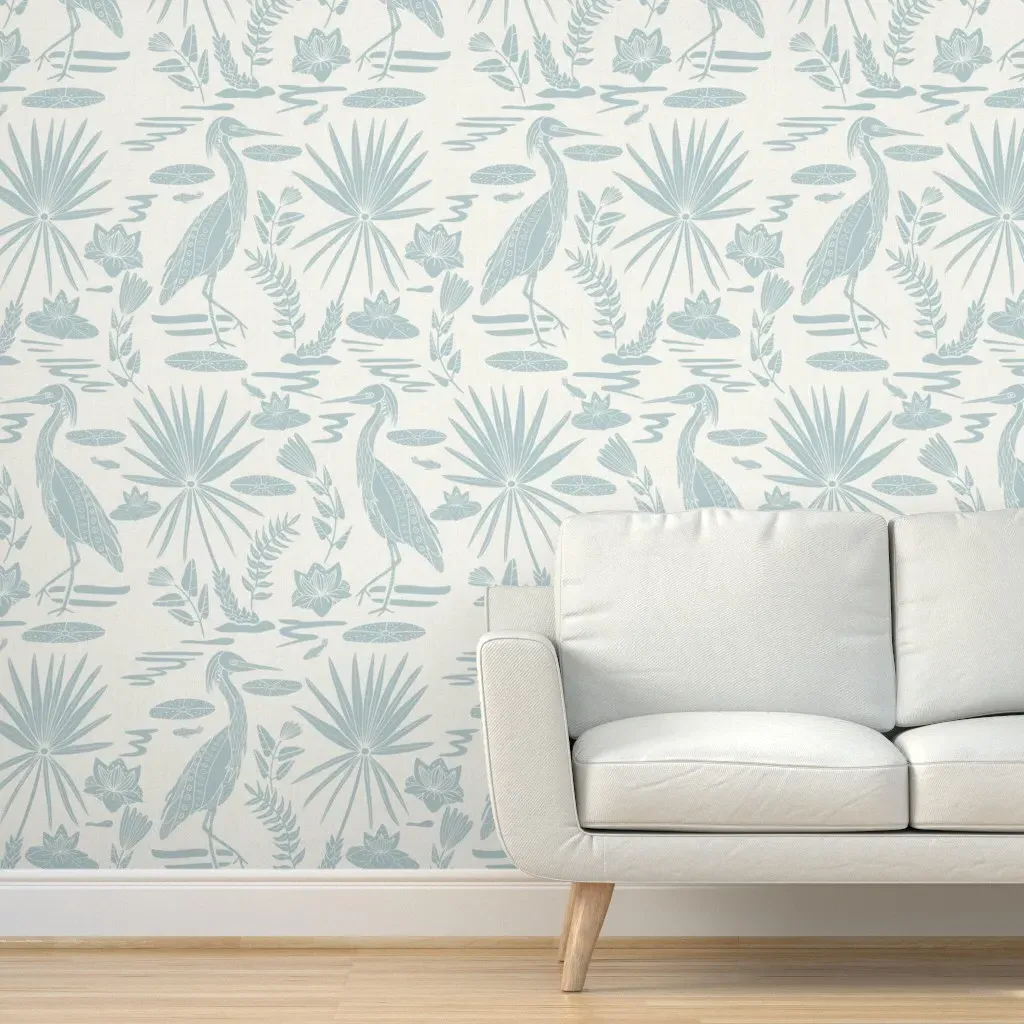 Lowcountry Egret Peel and Stick Wallpaper - Historical Blue product