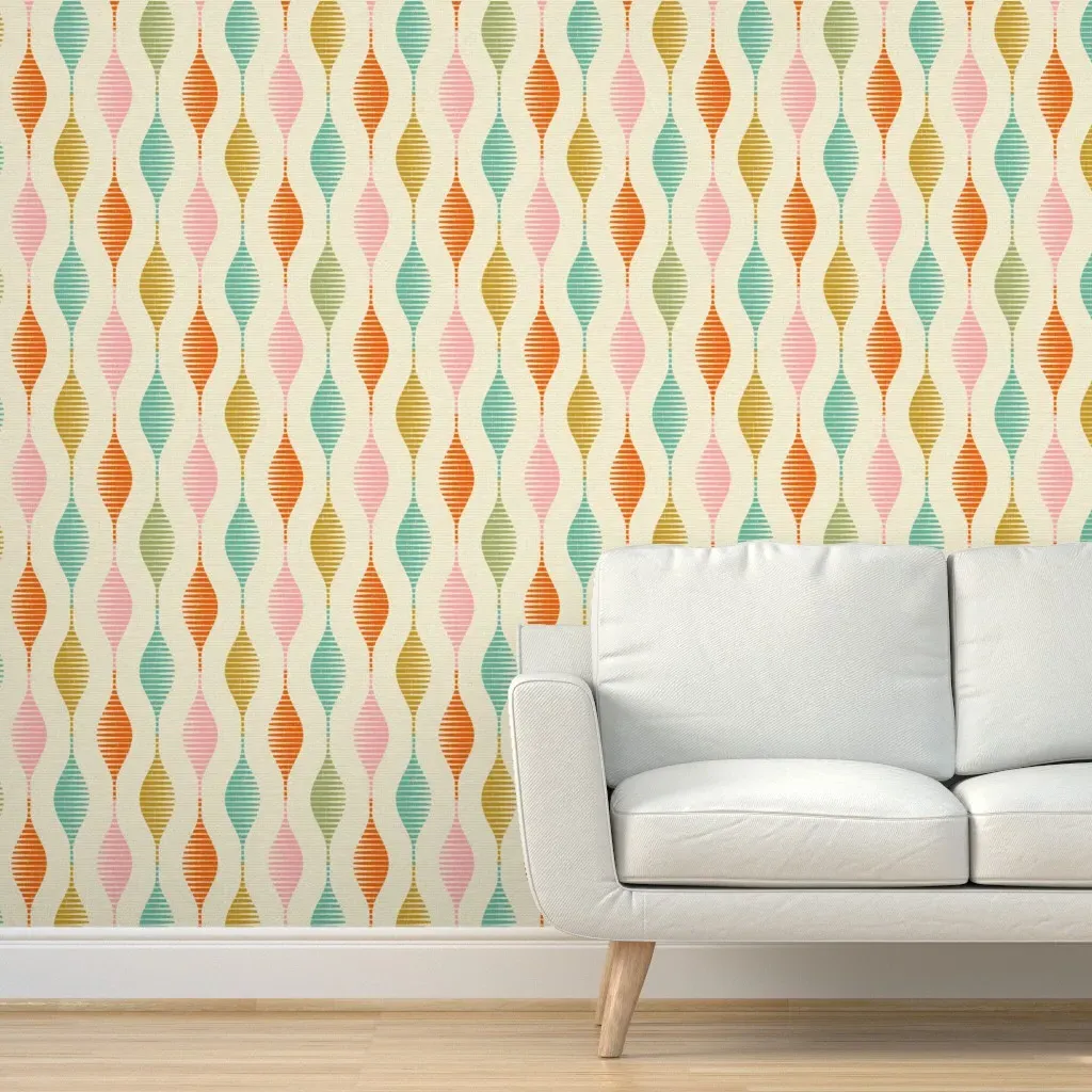 Lozenge Stripes Peel and Stick Wallpaper - Multi-Color product