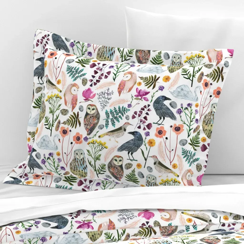 Lucid Dreams Miss Mystic Standard Flanged Pillow Sham - Off-White, Cotton Sateen product