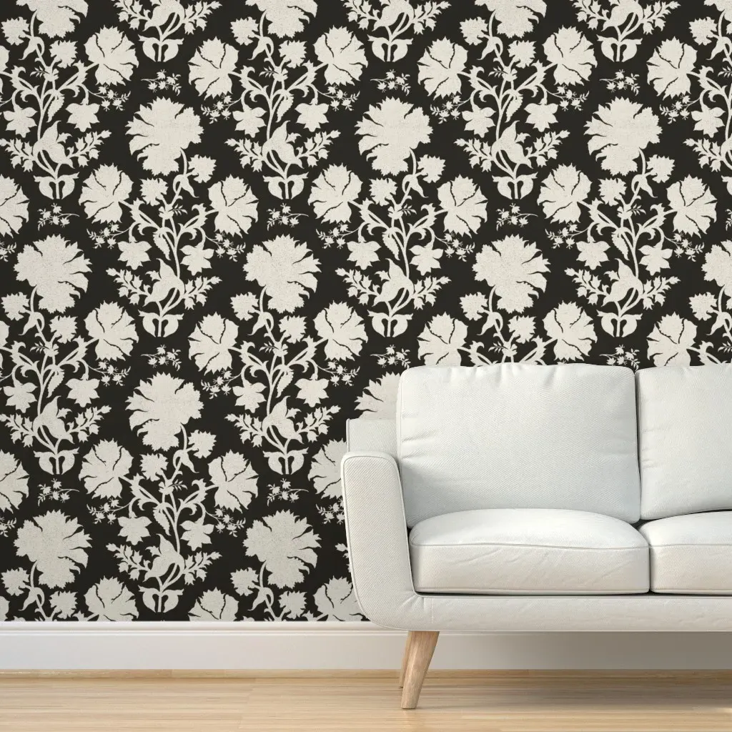 Lucinda Silhouette Peel and Stick Wallpaper - Black, Cream product