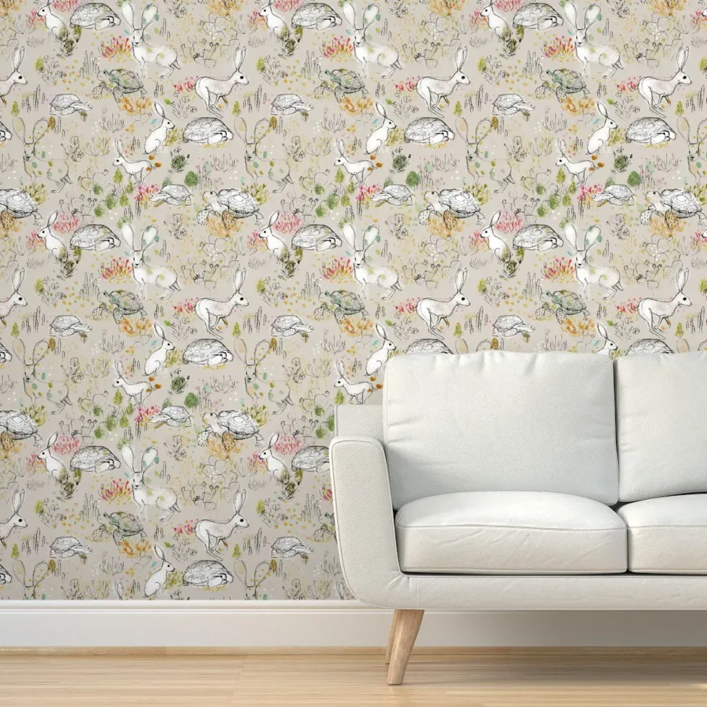 Lucinda Wei Desert Dwellers Peel and Stick Wallpaper - Beige product