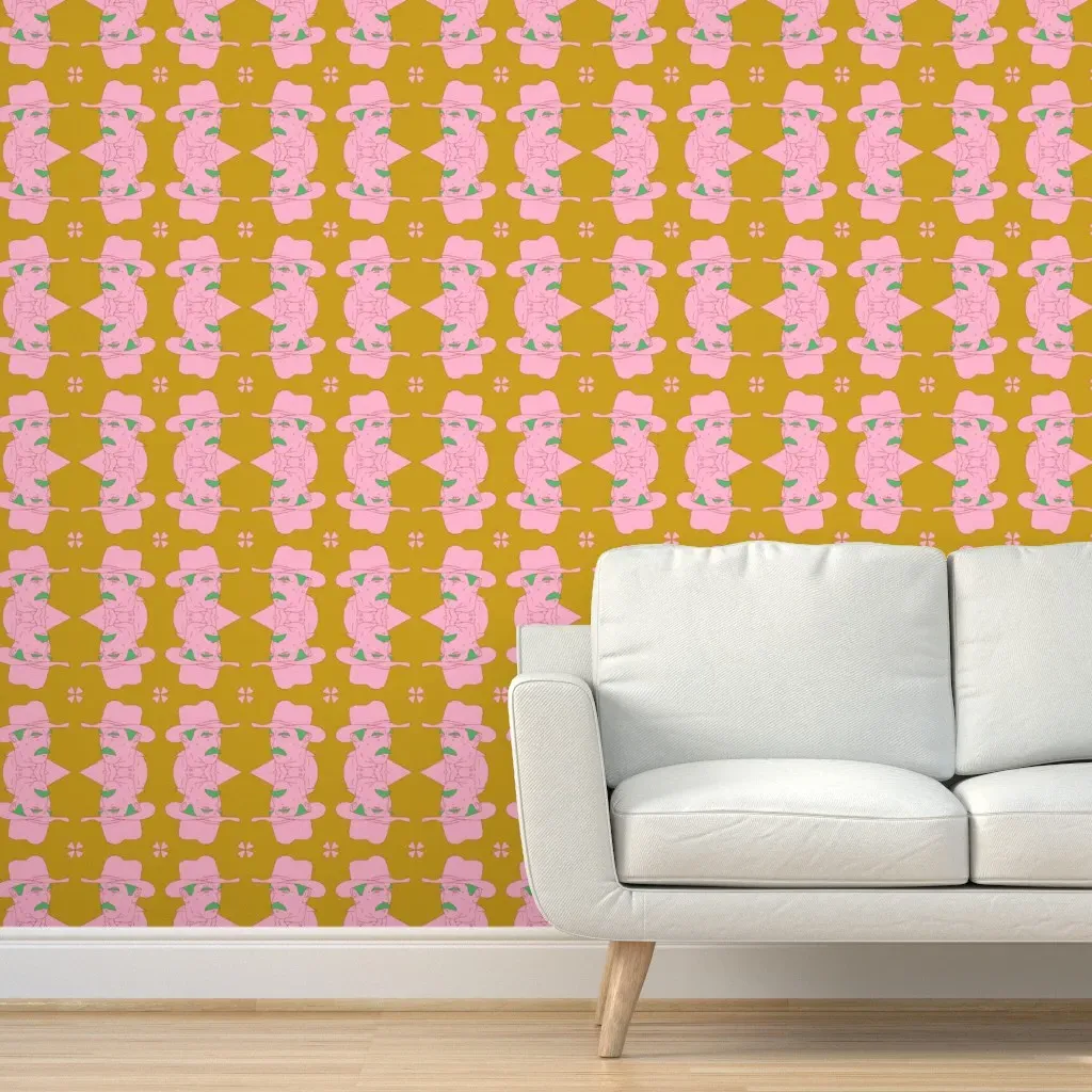 Lucky Cowboy Peel and Stick Wallpaper - Yellow product