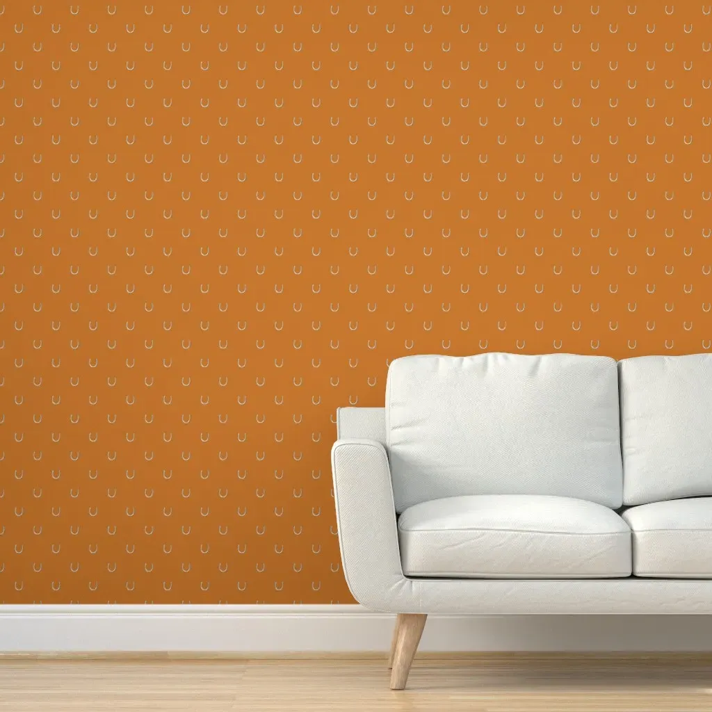 Lucky Horseshoe Western Ranch Peel and Stick Wallpaper - Desert Sun Orange product