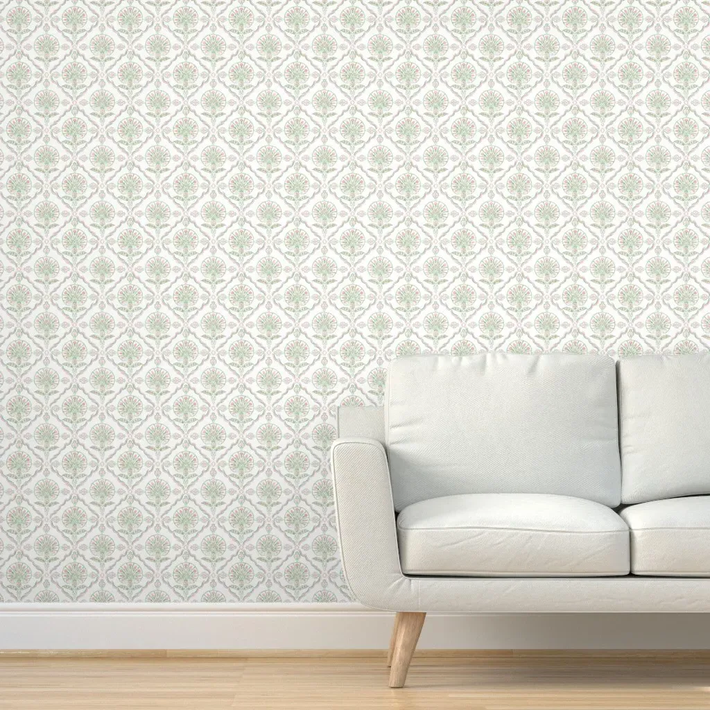 Lucy Block Print Floral Trellis Peel and Stick Wallpaper - Pink product