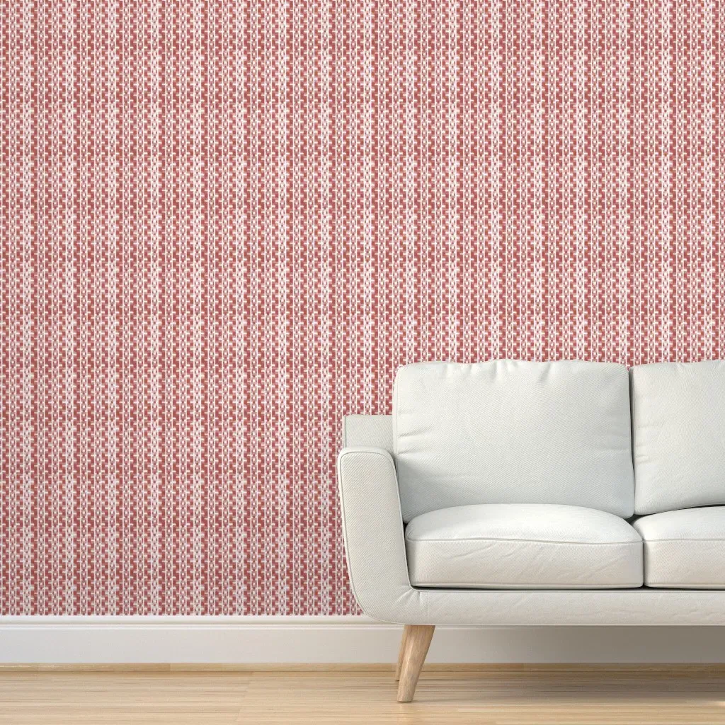 Ludovic Woven Check Peel and Stick Wallpaper - Nantucket Red product