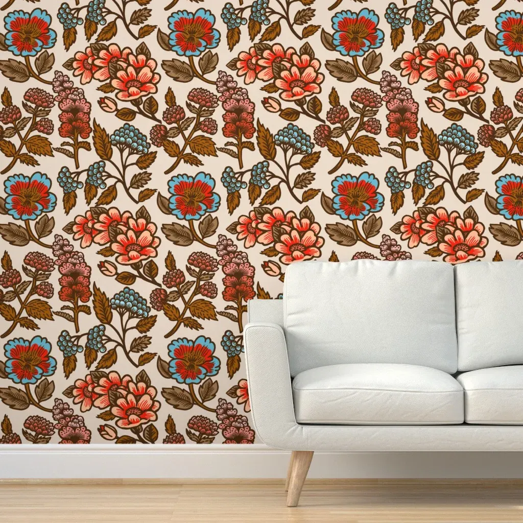 Lulu Floral Peel and Stick Wallpaper - Red product