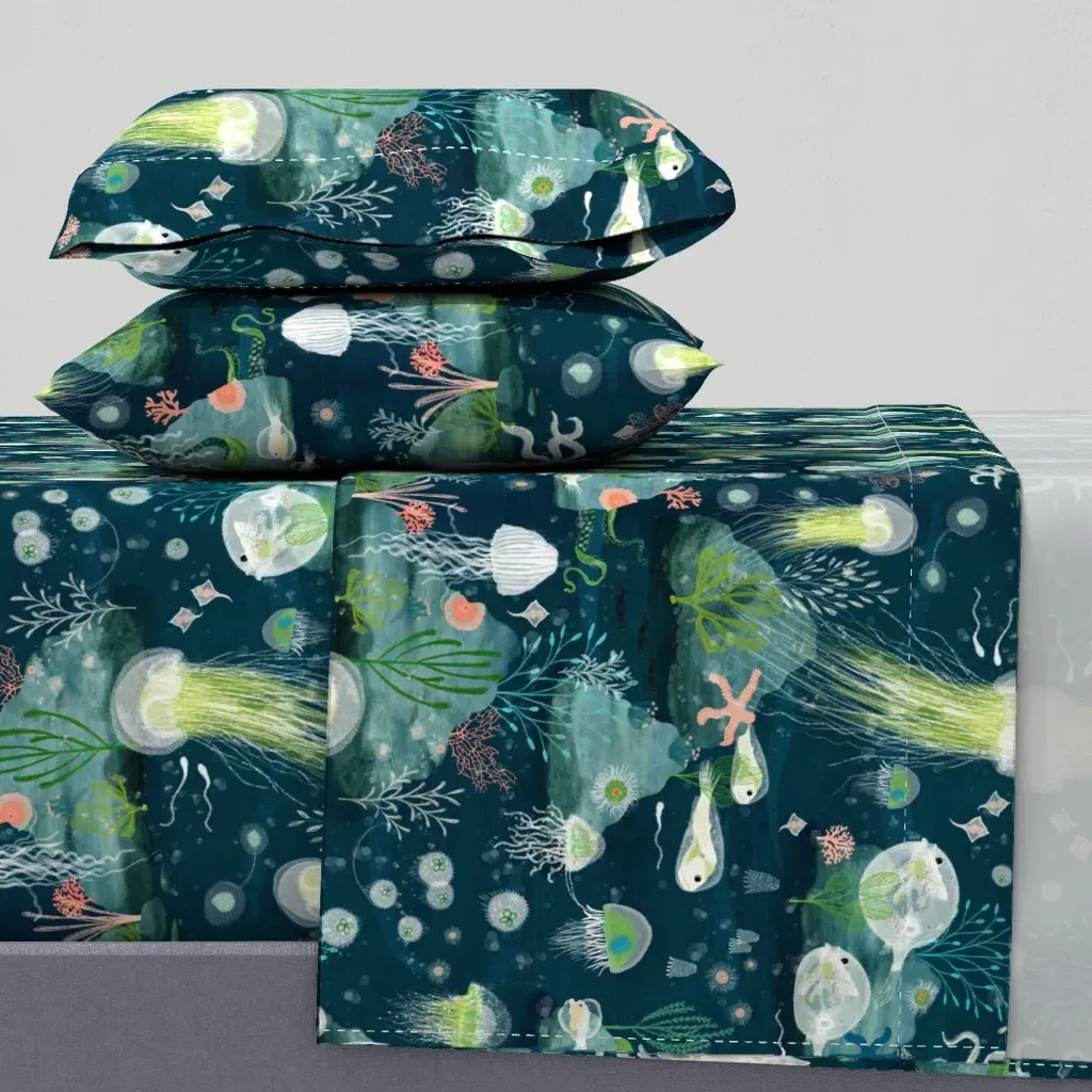 Lumos Celestial Night Light Full Sheet Set - Teal product