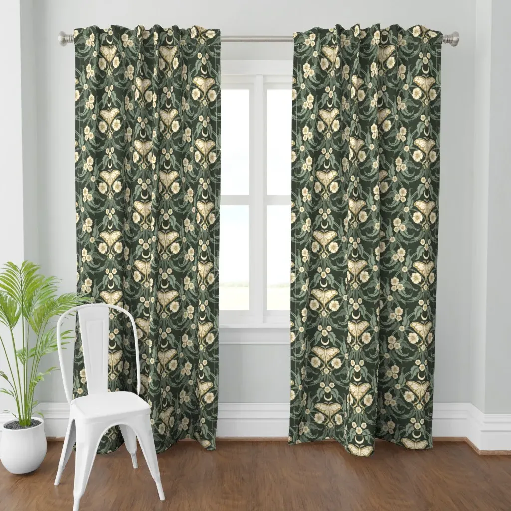 Luna Moth Heritage Curtain Panel - Gold product
