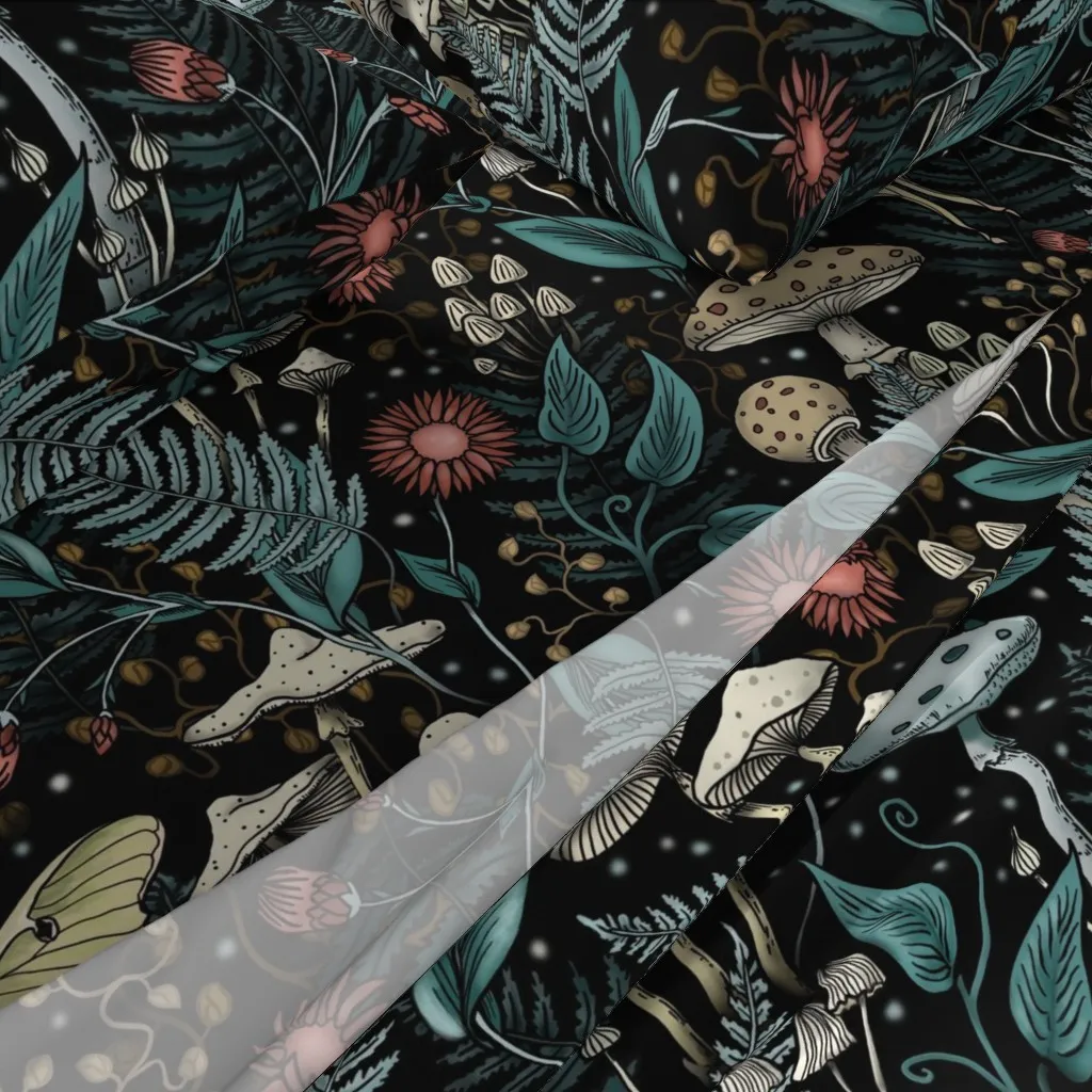 Luna Moth Woodland Forest King Sheet Set - Teal alternate view