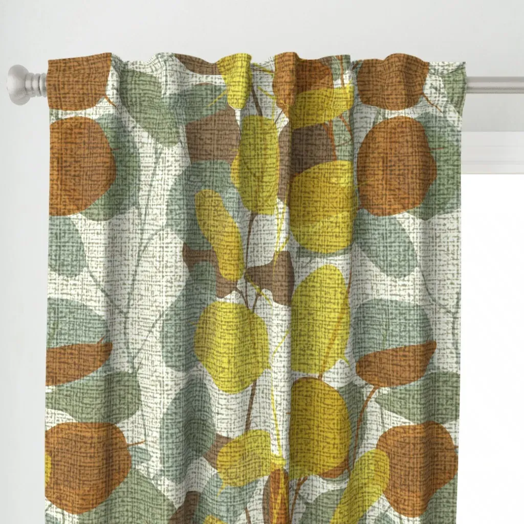 Lunaria On A Fall Day Curtain Panel - Mustard Yellow alternate view