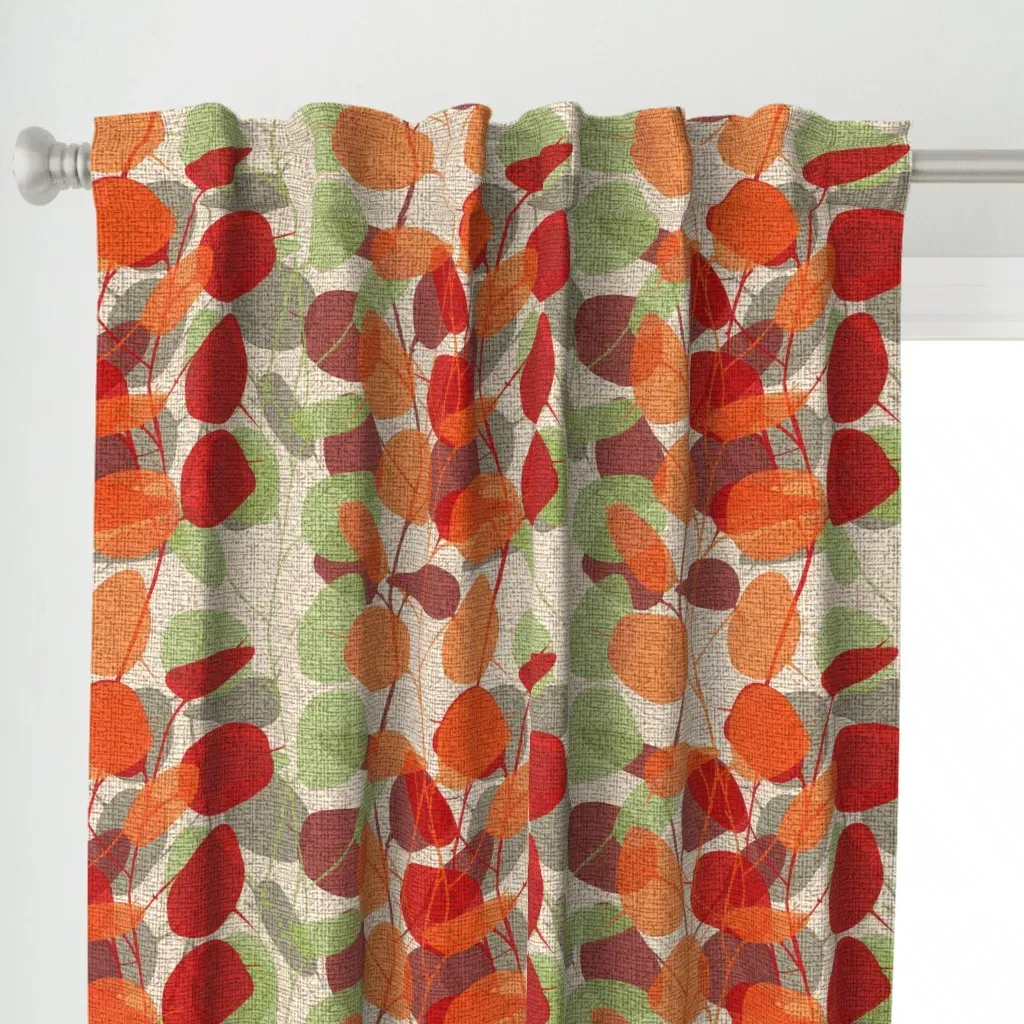 Lunaria On A Fall Day Curtain Panel - Orange alternate view